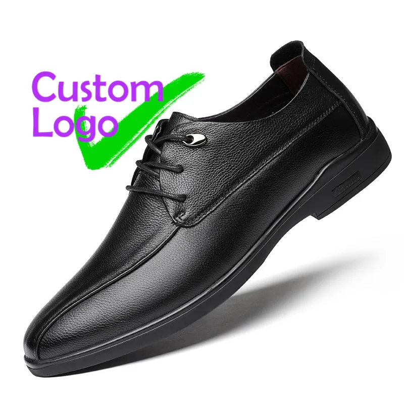 

8A Quality Leather Shoes For Men Height Increasing Leather Shoes Black Pure Leather Shoes man Personnalisee lace low cut School