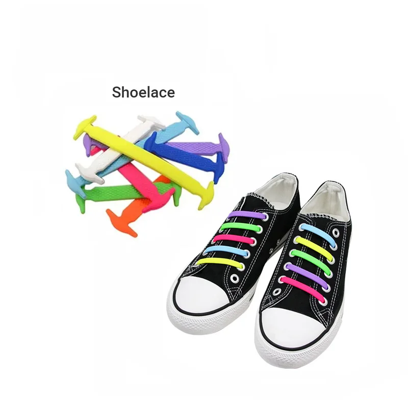 

XD003 Fashion Design Silicone Shoelace Multi Color Lazy Elastic Custom Logo Printed Silicone No Tie Shoelace, 12 colors available