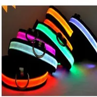 

Hot Sale Pet Supplies Products Nylon Luminous Solar Charging Dog Puppy Collar Led Flash Collars Neck Rope Usb Charging