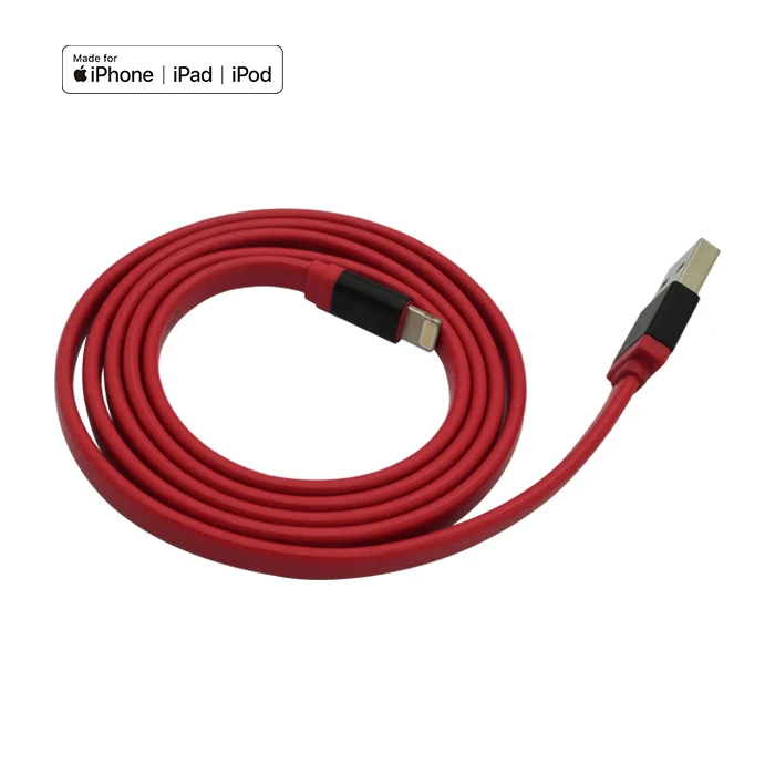 

Hot selling 8-pin MFI smooth flat ribbon cable USB data cable for iPhone fast charging