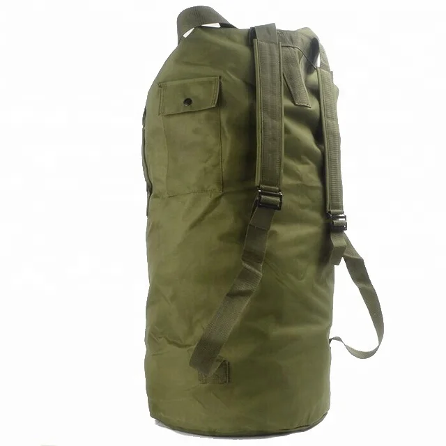 

YAKEDA top heavy load oxford canvas OD green olive US army surplus military duffle bag with shoulder strap