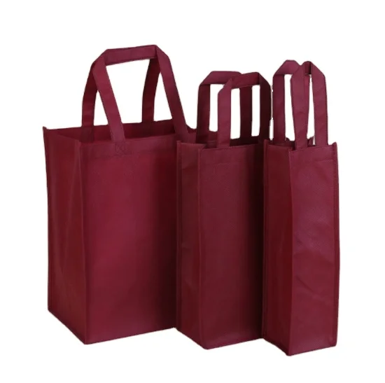 

Reusable Cheap 6 Bottles Non Woven Wine Tote Bag with Dividers, Customized color