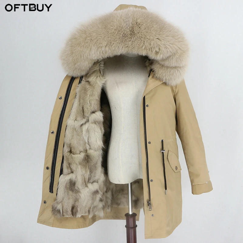 

OFTBUY 2021 Waterproof Coat Real Fur Long Parka Winter Jacket Women Natural Fox Fur Detachable Thick Warm Outerwear Streetwear