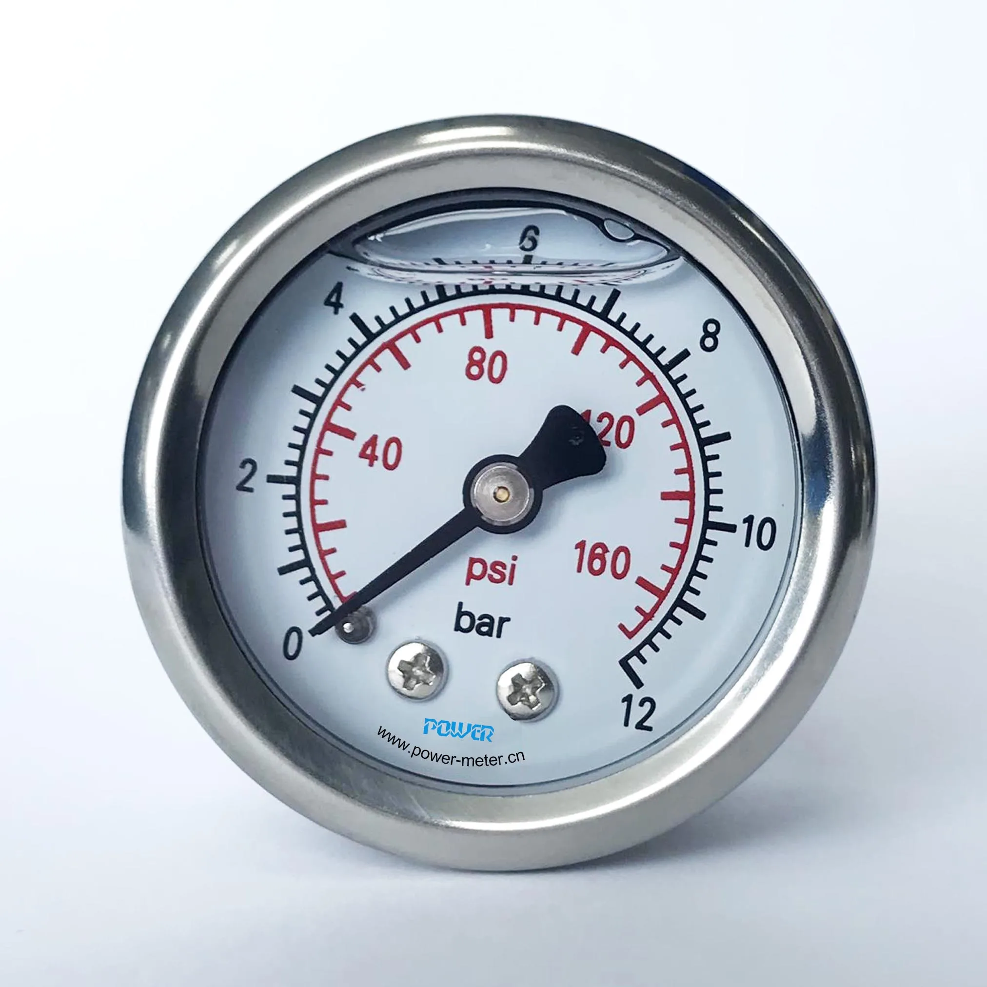 表盘尺寸 40毫米 12bar 160psi 液体油位计压力计