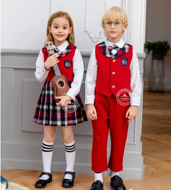 小学均匀春季秋季马来西亚校服制服男生穿女子学校连衣裙一套统一