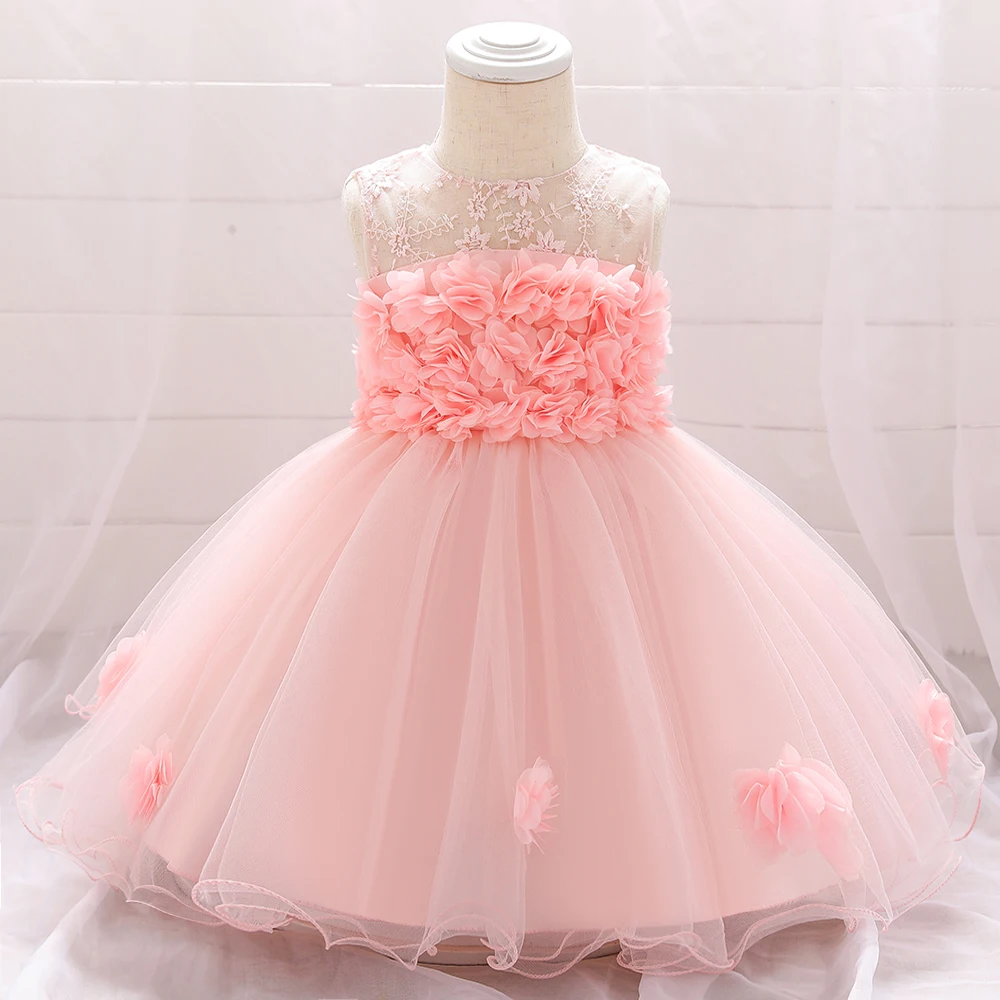 

MQATZ New Frock Designs Girls' Clothing Newborn Flower Kids Party Wear Baptism Dress L1920XZ
