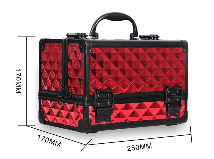 Portable Luxury Cosmetic Storage Vanity Box Makeup Train Case