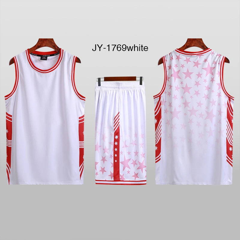 

Wholesale blank white star basketball jersey sublimation Adebayor black youth basketball uniform sets custom