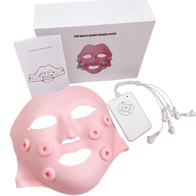

Electronic Reusable Silicone Face Lift Mask Skin Whiten Bandage Mask Microcurrent Soft Gel Face Massager Apparatus Anti Wrinkle, White