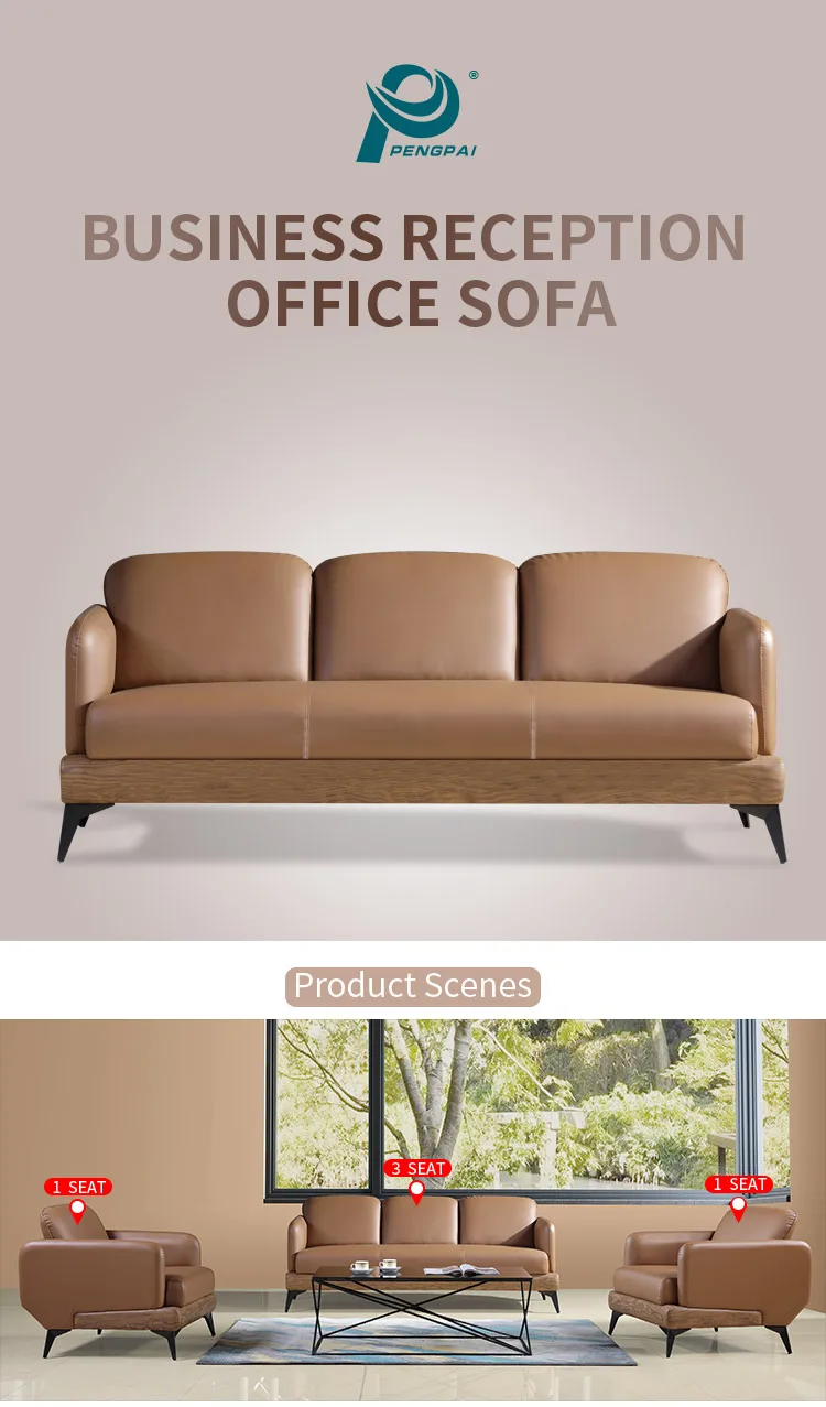 Pengpai Office Furniture Set Foshan Seven Seater Morden Sofa Sofas