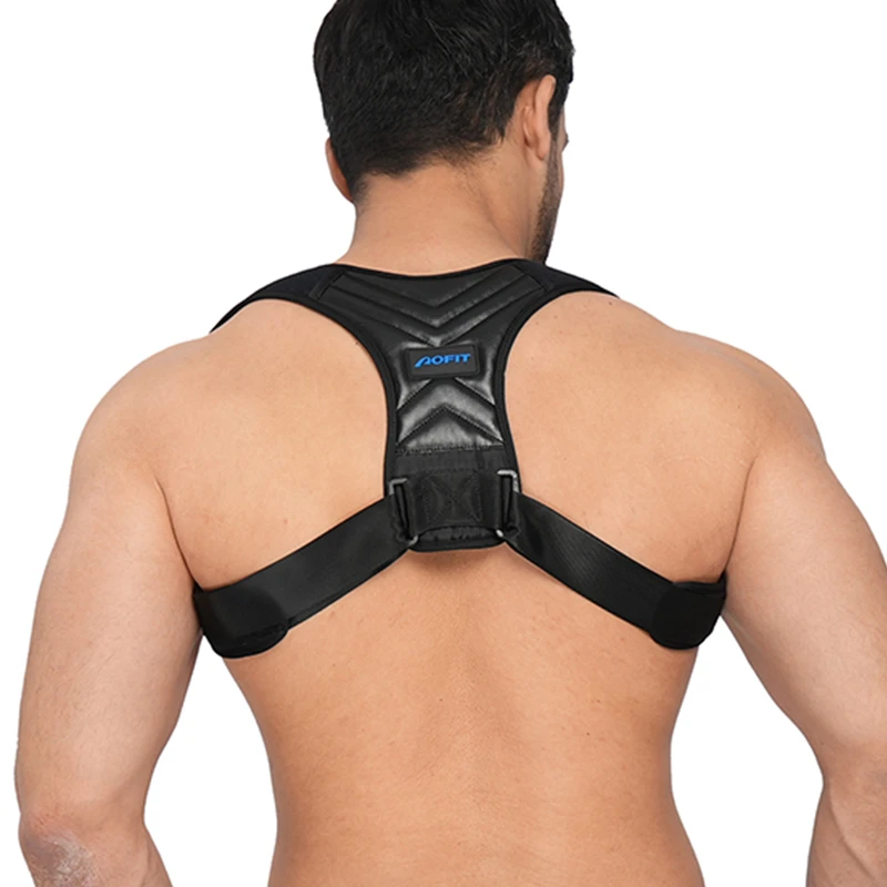 

CE Approved Push Up Front Closure Hidden Shoulder Back Support Teens Posture Corrector, Black