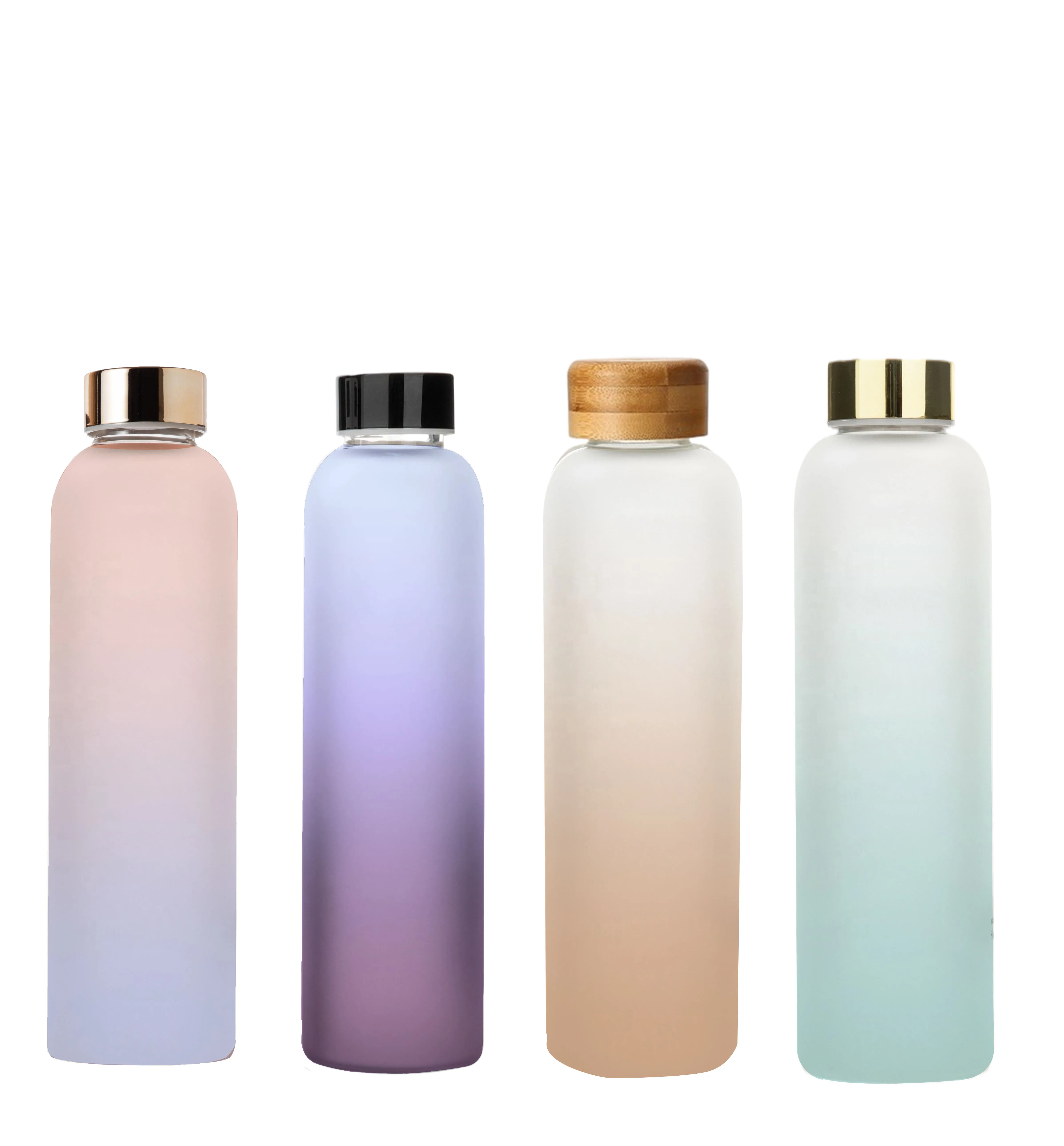 

Unbreakable eco high borosilicate glass water bottle drinking custom logo frosted, Customized color