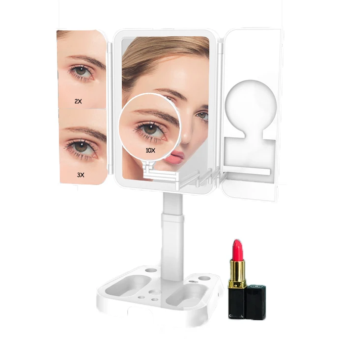 

women girls advanced design easy carry makeup mirror cosmetic mirror with touch switch