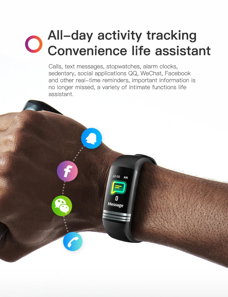 2020 Hot Sales 0.96inch Body Temperature Monitoring Smart Bracelet