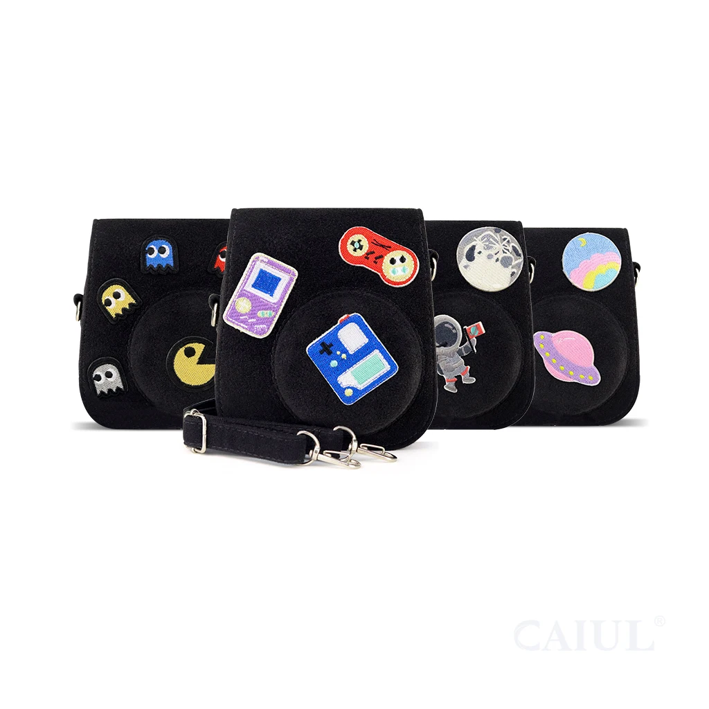 

DIY Embroidery Sticker Series Felt Camera Bag for Fujifilm Instant Camera Instax Mini 11 Protective Case