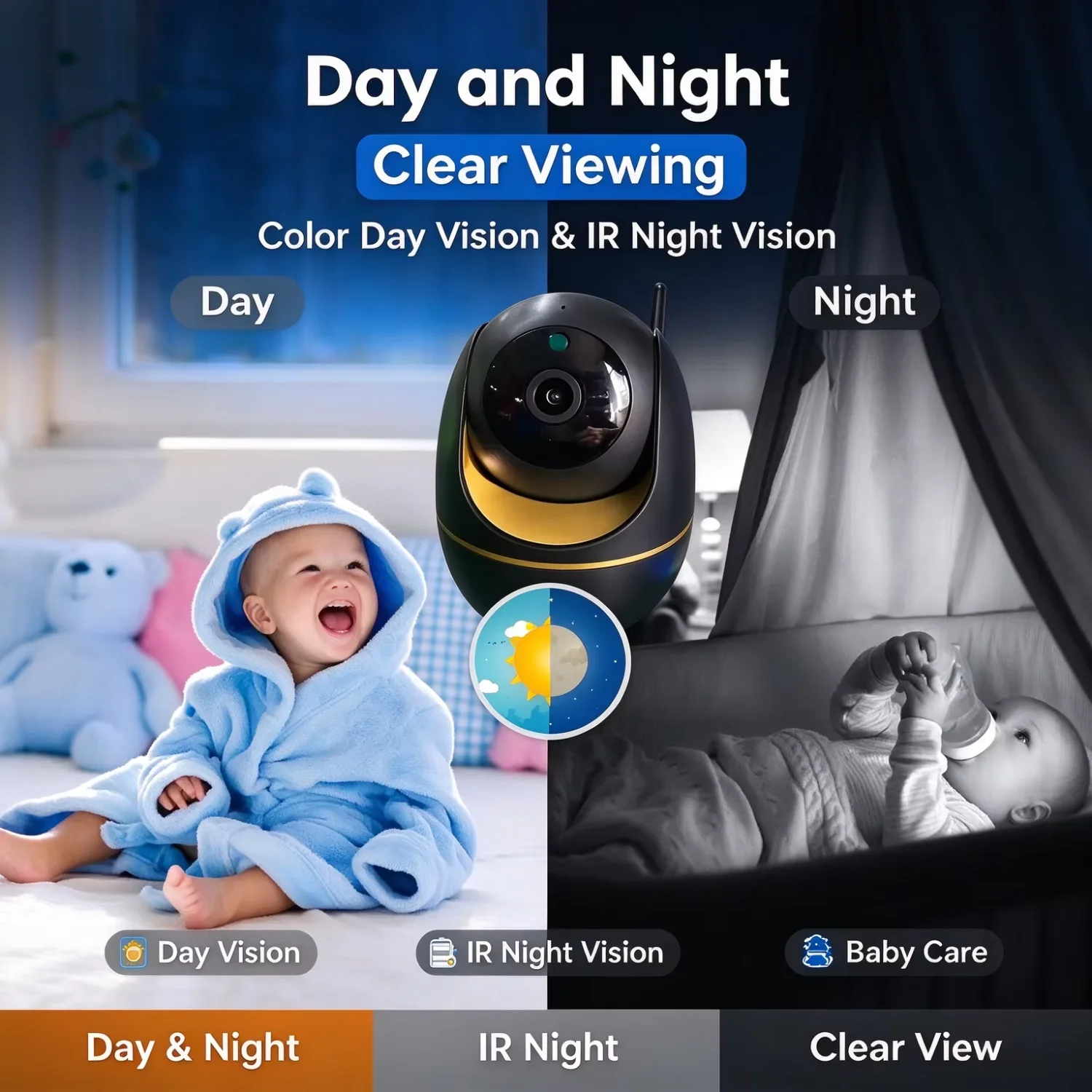 Tuya Smart 3MP WiFi IP Camera 2.4GHz Wireless CCTV Monitor Two-Way Audio IR Night Vision Motion Detection