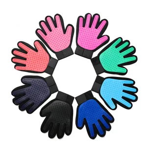 Image of Efficient Five Ginger Washing Cleaning Pet Bathing Grooming Massage Gloves