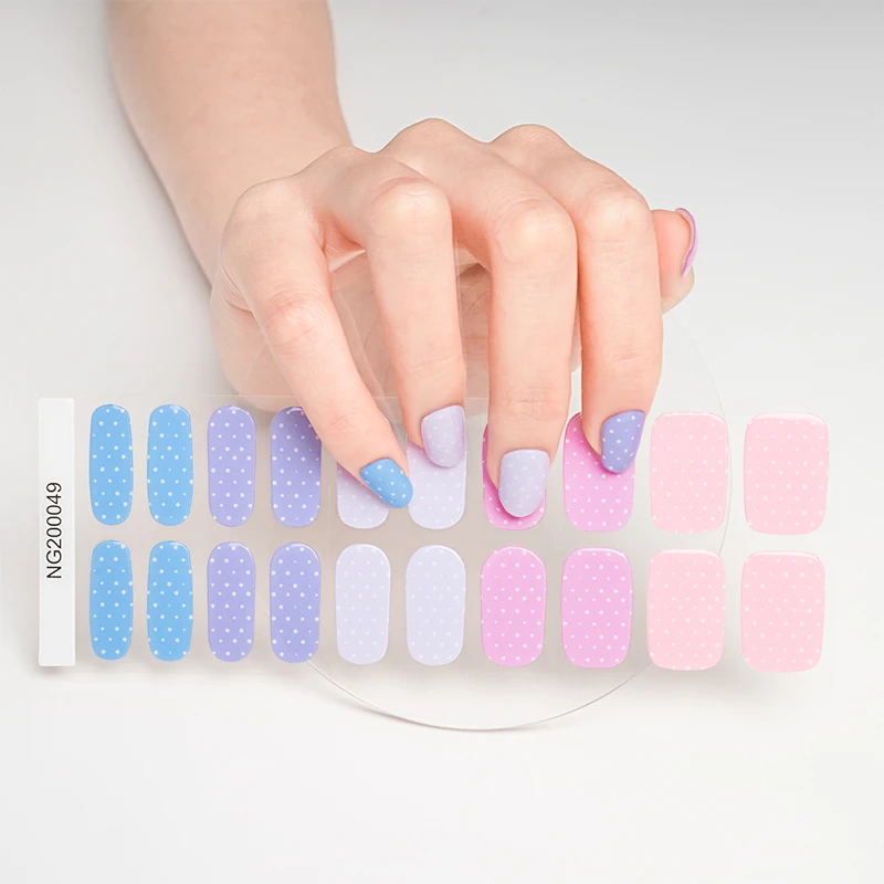 

Top Quality Custom 2d Semi Cured Gel Nail Sticker New Innovative Product DIY Korea Strong Glue Welcome Oem Nail Sticker