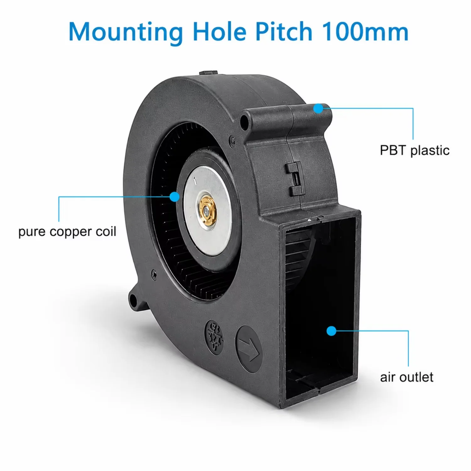 Brushless Blower, 97mm, 12V, Centrifugal, WKH - detail 4