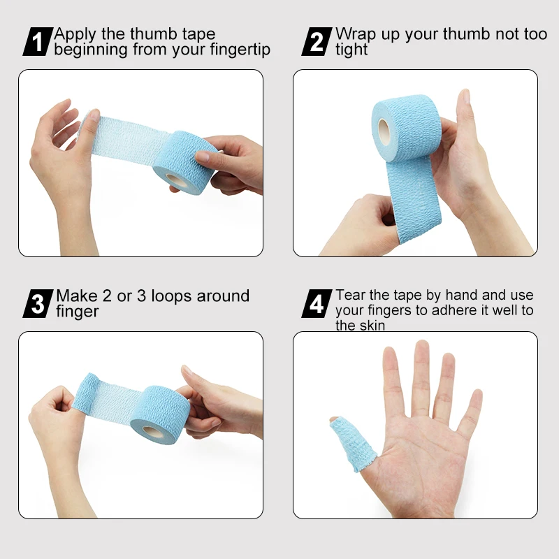 Thumb tape sport elastic cotton tear stretch white eab tear light adhesive elastic bandage weightlifting Tape