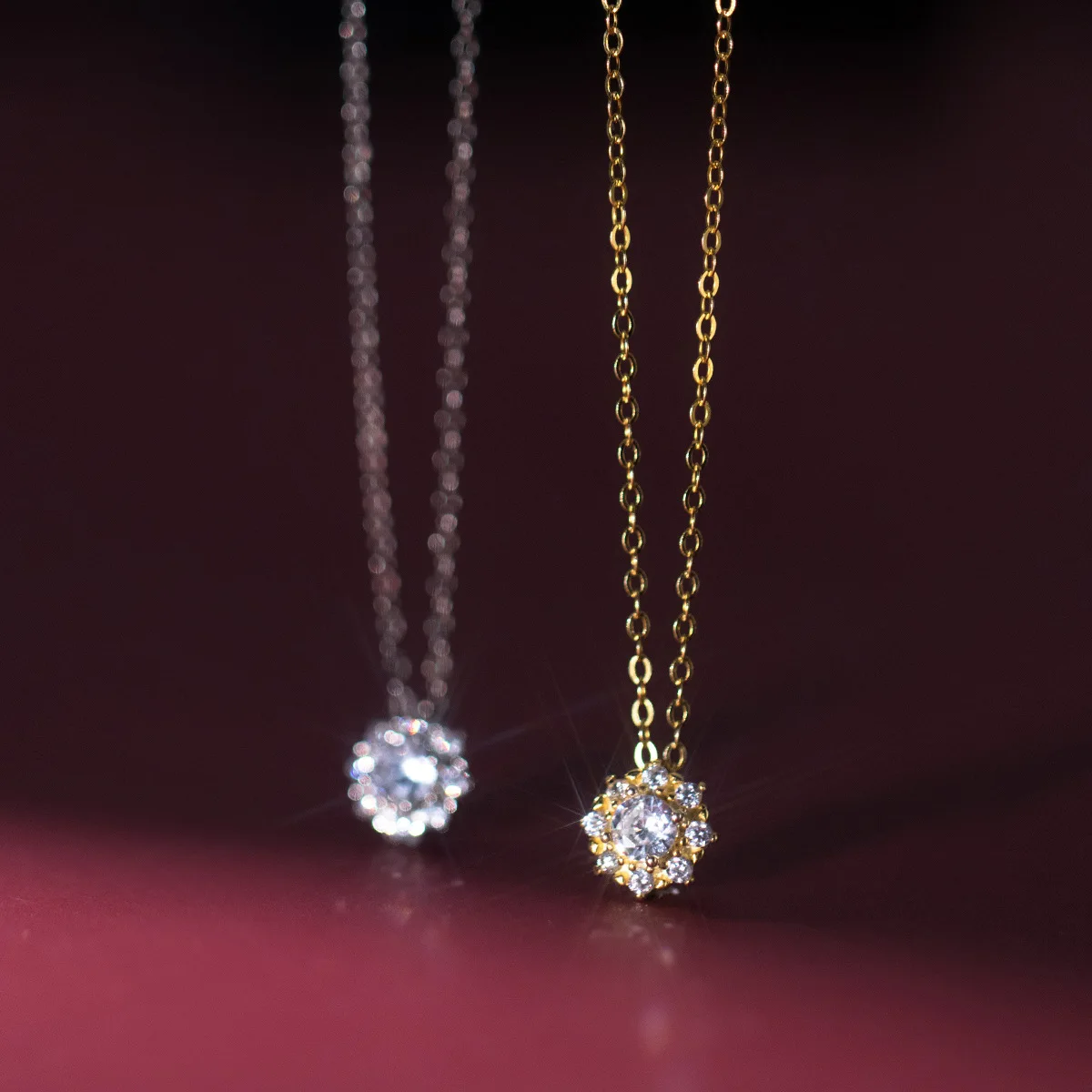 Fashion Necklaces for Women 925 Sterling Silver Pendant Necklace Christmas Day Snow Flower Zircon Gold Plated Necklace for Girls