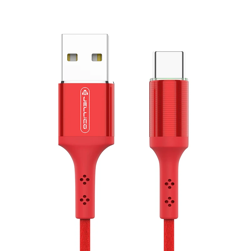 

Jellico Usb Charging Cable Fabric Luminous LED Usb Sync Cable, Red,black