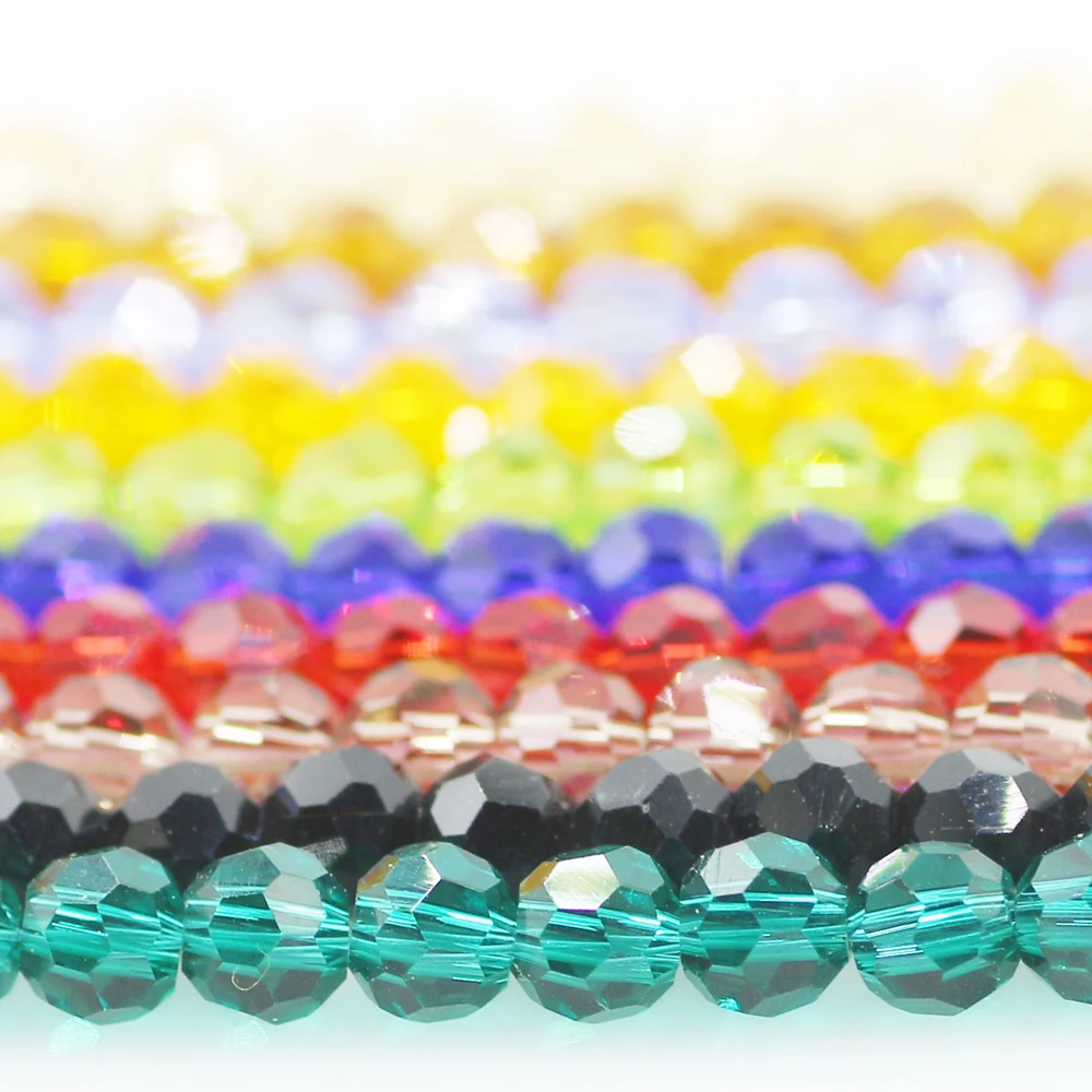 

10/12mm Faceted Crystal Football Loose Round Glass Beads For DIY Necklace Bracelets Earring Women Charm Jewelry Making Supplies