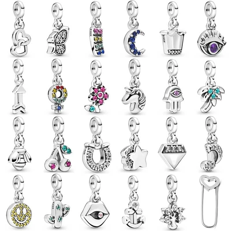 

Original Pandora Safety Pin With Love Pin Pendant Beads Suitable For Bracelet 925 Sterling Silver Pendant DIY Jewelry