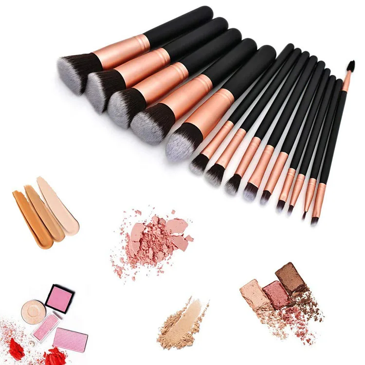 

Super Promotions Portable Soft Synthetic Hair Beauty Tools Private Label Makeup Brush Set New 14pcs Wood Handle Makeup Brushes