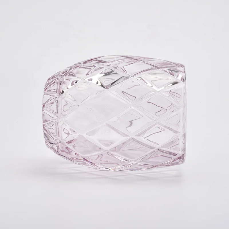 200ml Crystal pink candle vessel glass candle jar wholesales