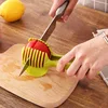 Multi-function non-slip food tong Handy Plastic Potato Slicer Tomato Cutter Tool Shreadders Lemon Cutting Holder