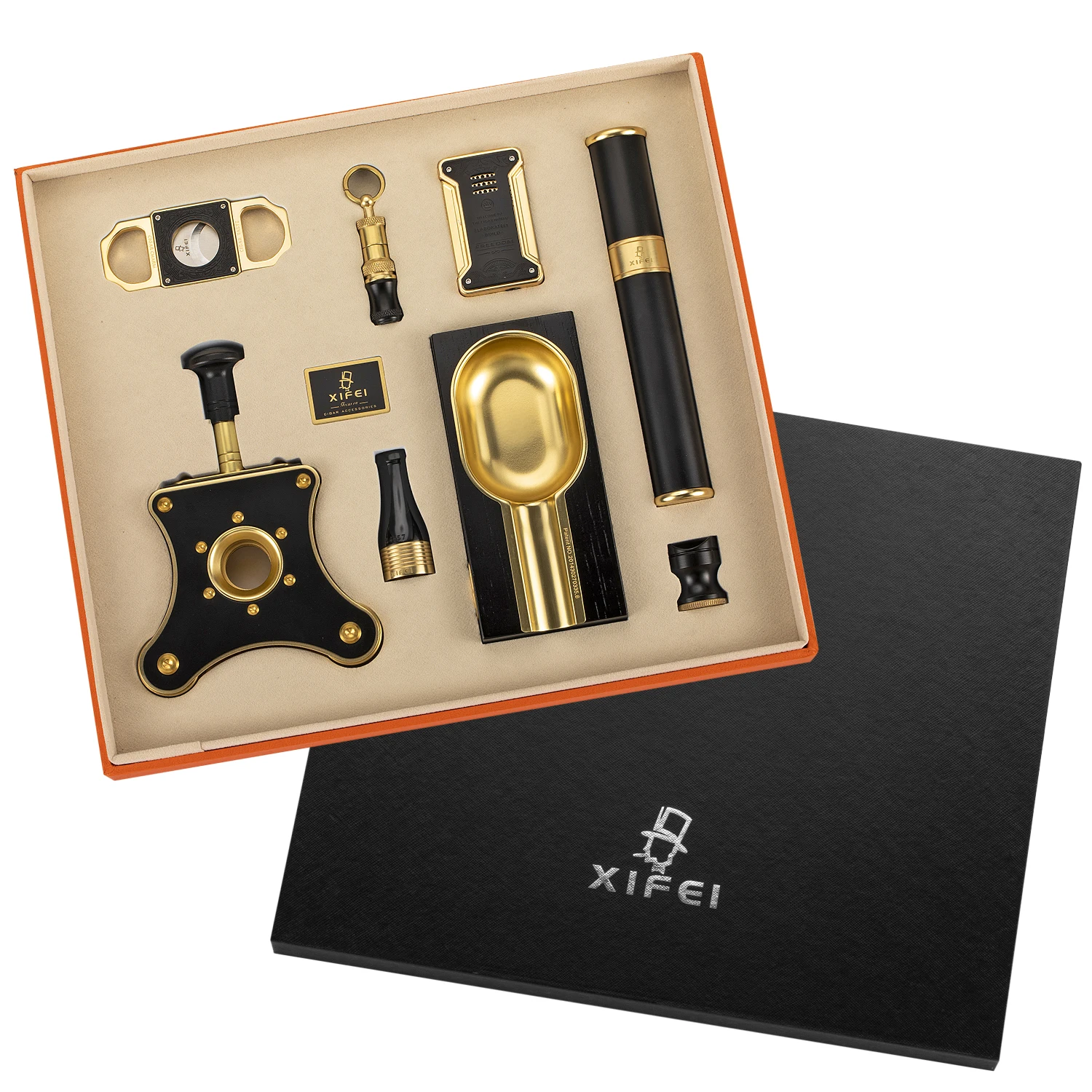 

Wholesale Latest Luxury Custom Cigar Smoking Gift Set,Cigar Lighter and Cutter Sets