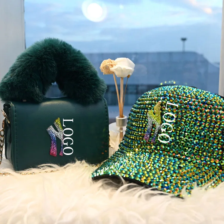 

2021 Hat And Matching Women Bag Pu Plush Ny Handbags And Hats Purses And Handbags Set, Custom color