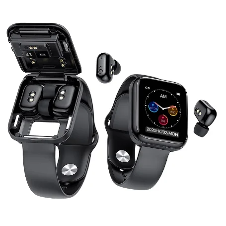 

X5 Smart Watch TWS BT Headset Wireless Earphones 2 in 1 Multifunction Mode Waterproof heart rate measurem For Android IOS, Pink/black