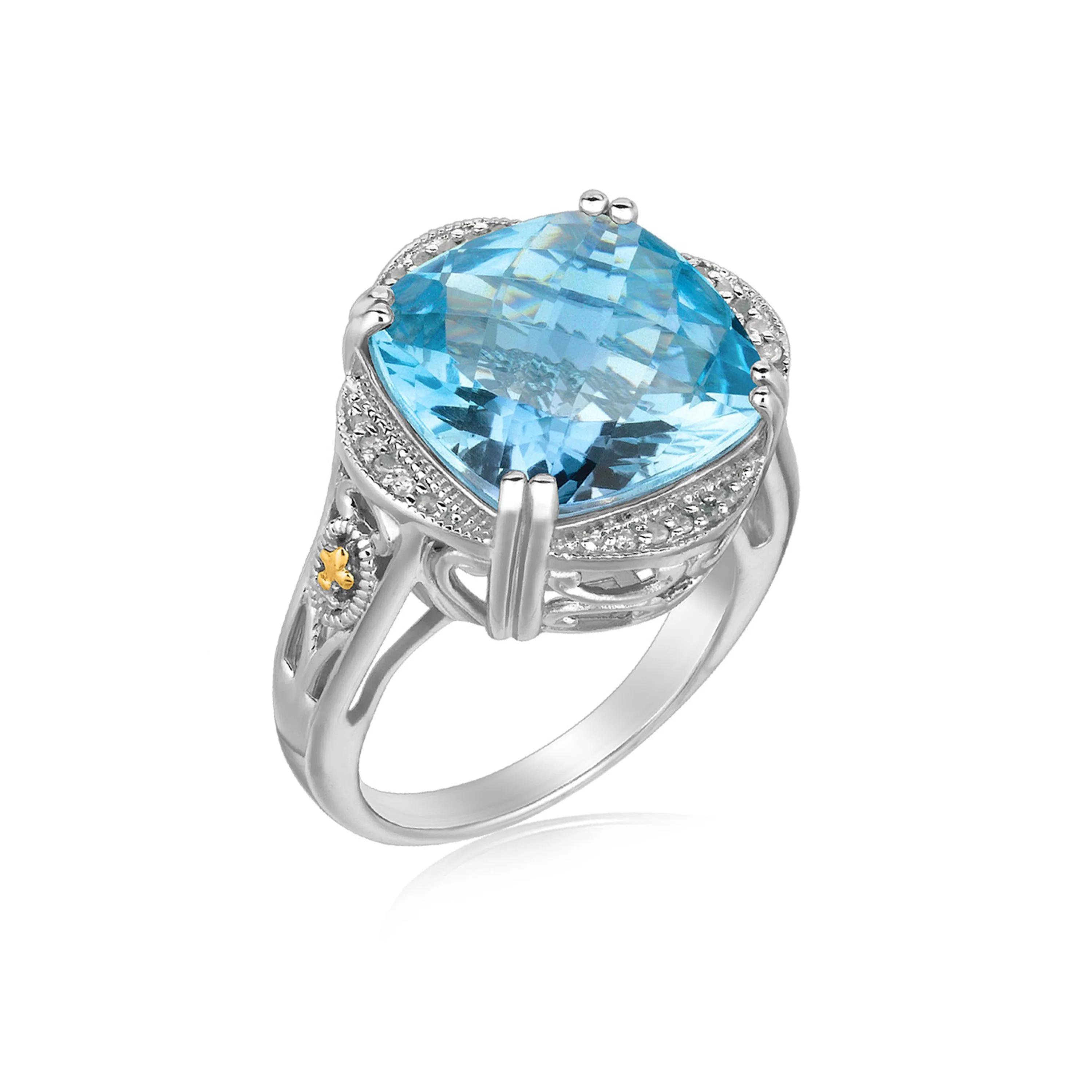 

Classic Sterling 925 Silver Hippie Bohemia Gypsy Setting Cushion Carved Cut Blue Topaz Ring For Lady Jewelry, Blue aquamarine stone