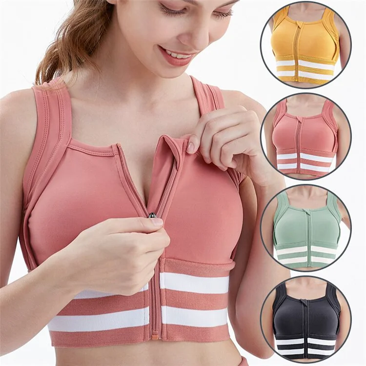 

Fast Delivery Manufacturer Wholesale Womens Sexy Custom Logo Fitness Zipped Women One Piece High Quality Yoga Sports Bra, Picture shows