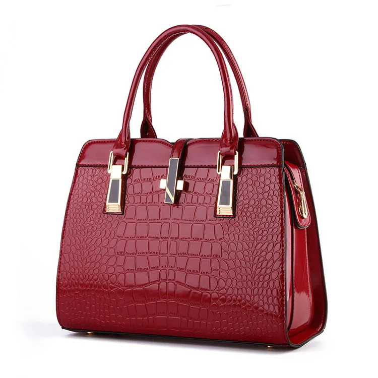 

2020 New Lacquer Leather Crocodile Pattern Fashion One-Shoulder Handbag European And American Style Atmospheric Ladies Bag, Colourful