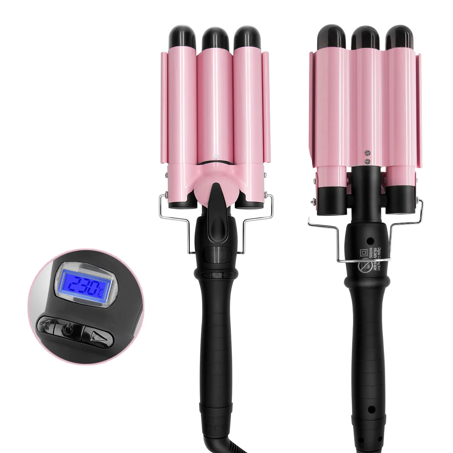 

hair crimping waver auto ceramic wireless curling iron hair waver ton hair waver curler, Pink