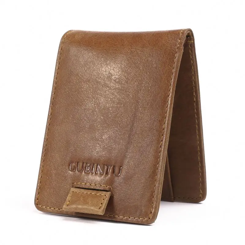 

AIYIYANG Double Pull Anti-Magnetic Rfid Leather Wallet Ultra-Thin Dollar Cheque Book Wallet Multifunctional Coin Purse