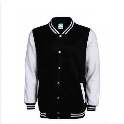 

fashion stylish plain fleece baseball jacket men No logo mens pullover jersey China custom varsity jackets