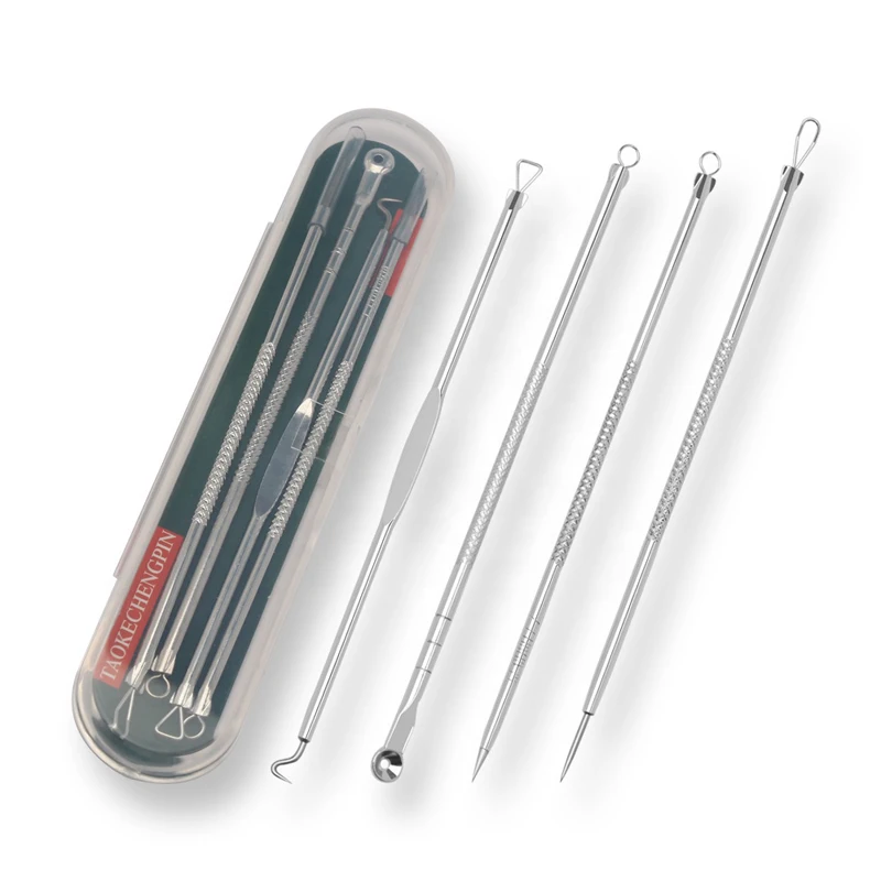 

4pcs Blackhead Comedone Acne Pimple Extractor Blackhead Remover Kit Best Acne Kit