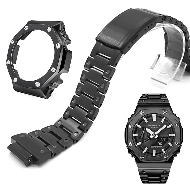 

AP Royaloak G SHOCK GA2100 GA2110 modified replacement 316L stainless steel watch band strap and metal case modification