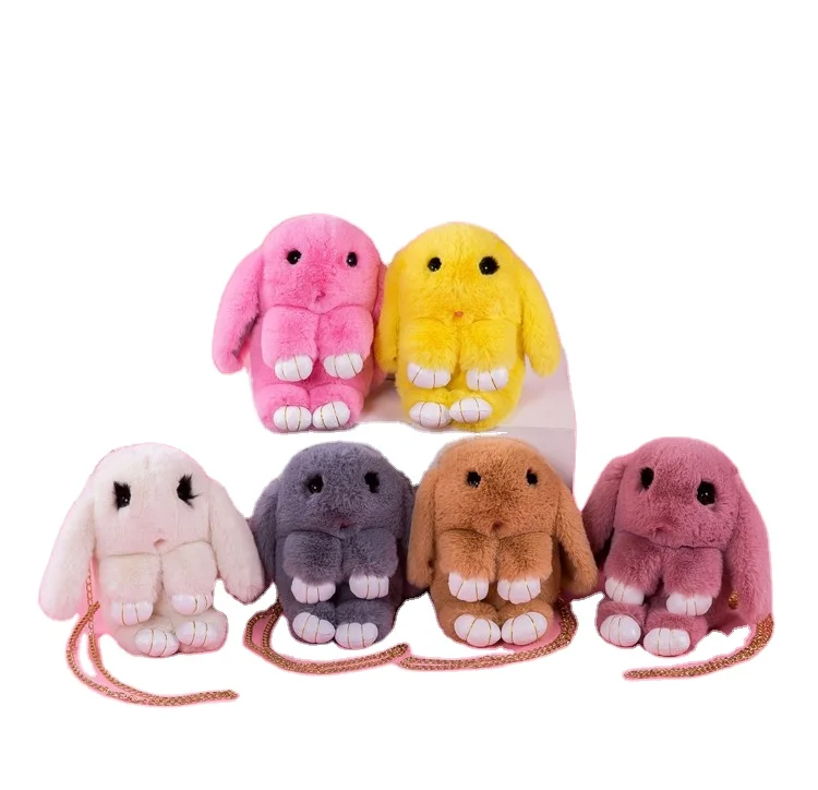 

New Korean cute plush toy bag chain shoulder diagonal bag shoulder lazy rabbit female bag