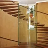 Cool price House Staircase Design Wood Step Glass Railing Floating Staircase