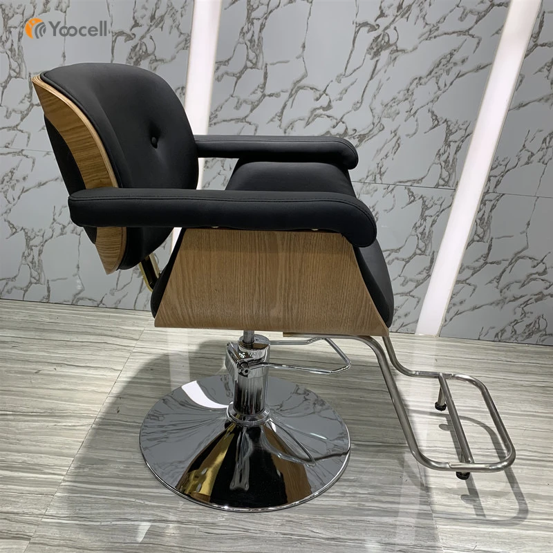 Yoocell Luxury Black Hairdressing Salon Chairs Modern Barber Chair