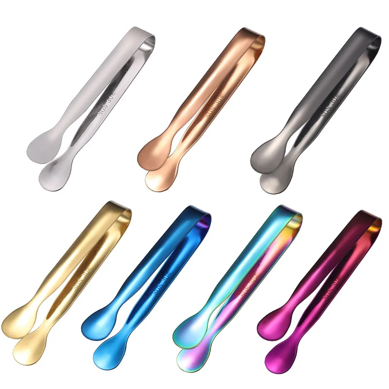 

High quality Stainless Steel Mini Multi-color Sugar Ice Cube Tea Food Clip Small Tongs