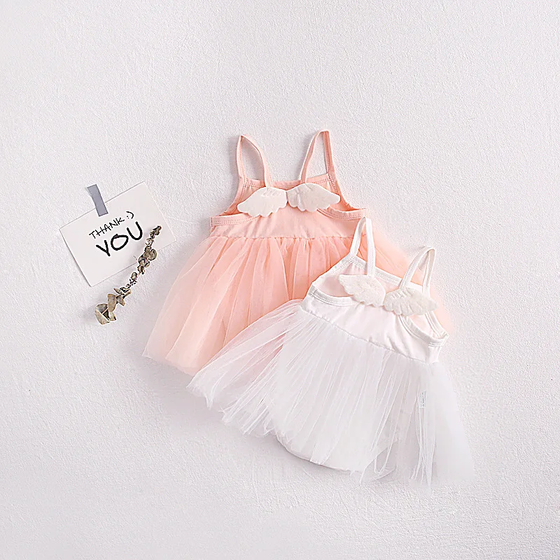 

In the summer of 2020 baby clothes baby girls wings condole triangular net yarn, skirt romper dress