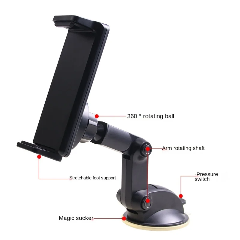 

Car tablet mobile phone 2-in-1 bracket Car phone holder tablet computer stand navigation bracket, Black