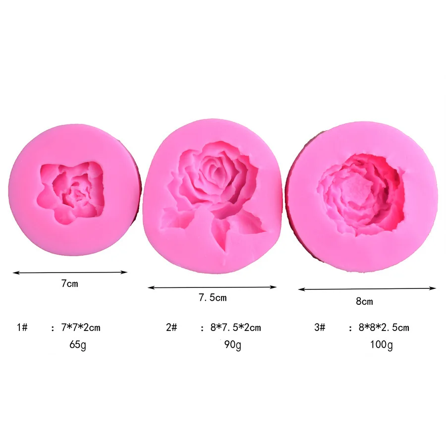 

rose peony flower succulent plant fondant silicone mold diy chocolate cake decoration baking tool clay handmade soap mold, As picture