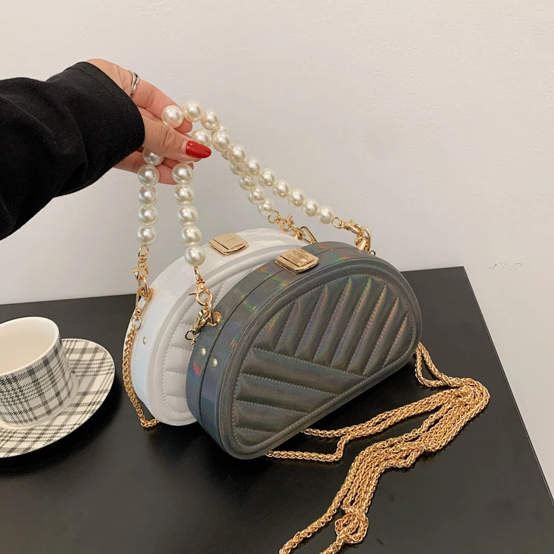 

2021 Wholesale Korean Shoulder Hand bags Ladies Fashion Pearl Purses Women Luxury Box Handbags